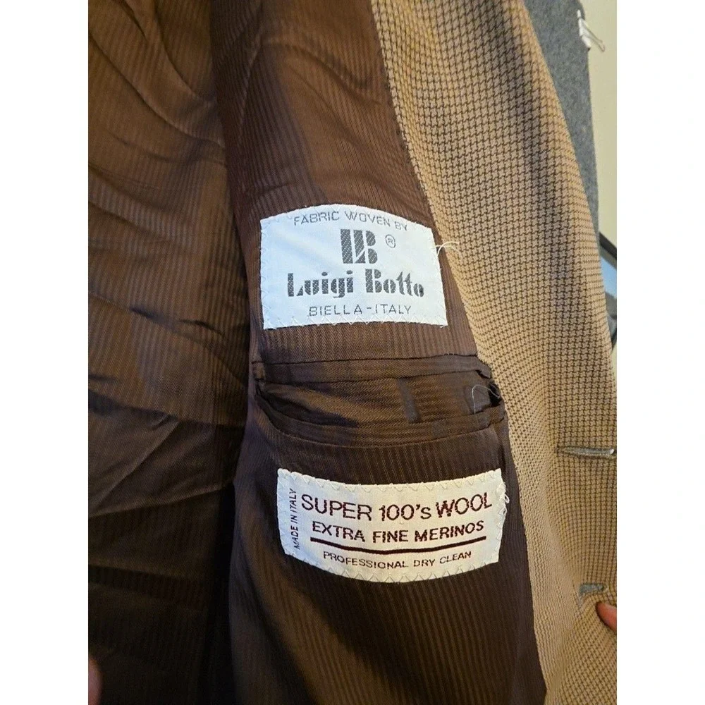 Zanetti Blazer Sport Coat Mens 40 Brown100s Wool Check Tweed Italy Jacket FLAW